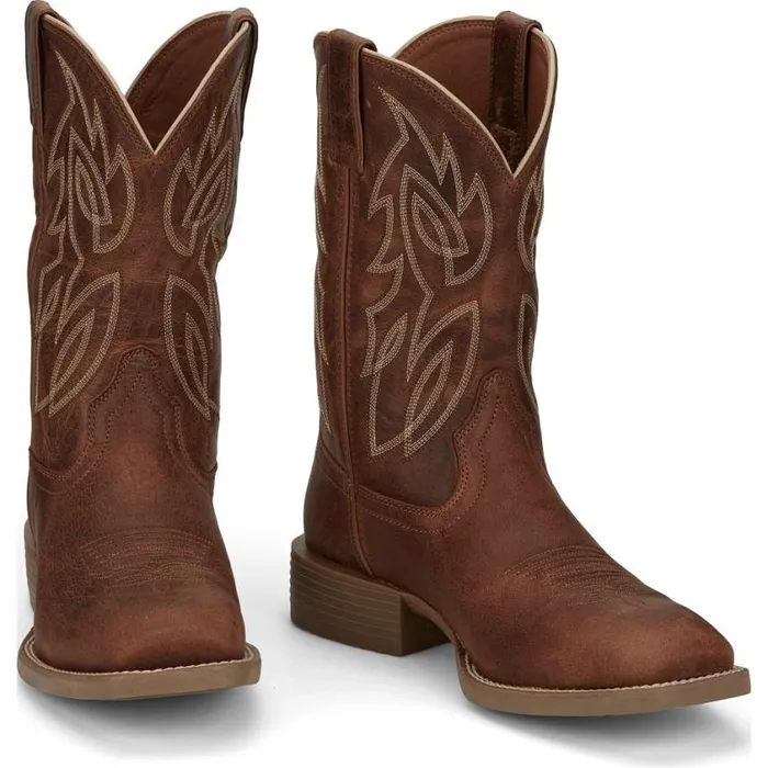 Western Men Justin Boots Canter 11034 Western Boot Amber Brown 040brown041