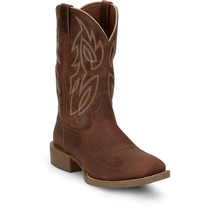 Western Men Justin Boots Canter 11034 Western Boot Amber Brown 040brown041