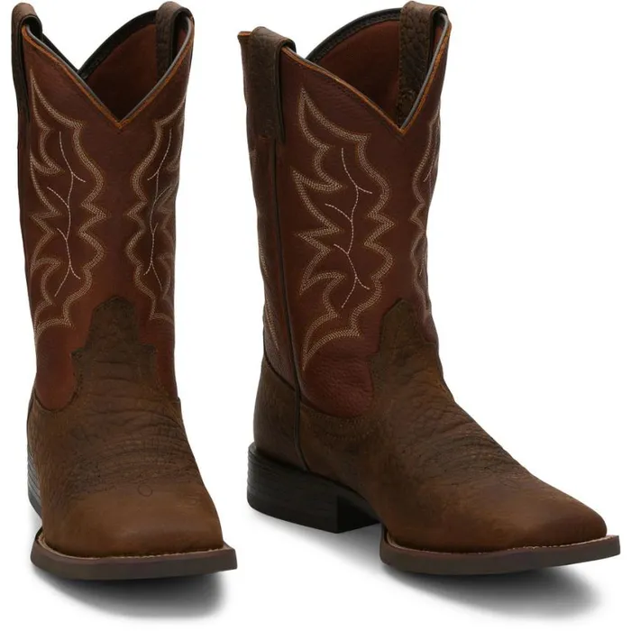 Western Men Justin Boots Chet 11034 Western Boot Pebble Brown 040brown041