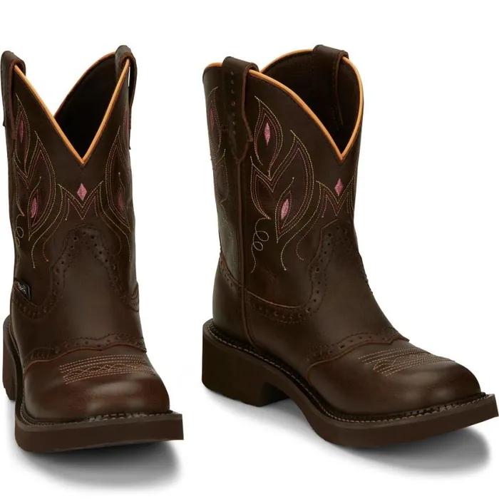 Western Women Justin Boots Gemma 8034 Western Boot Dark Brown 040brown041