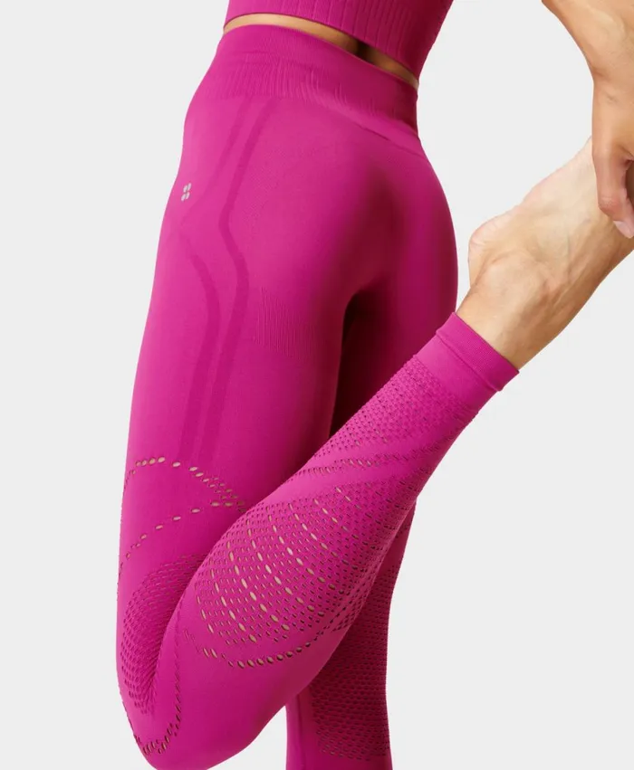 Women 360 Seamless Yoga Leggings Phlox Pink Sweaty Betty Yoga Pants