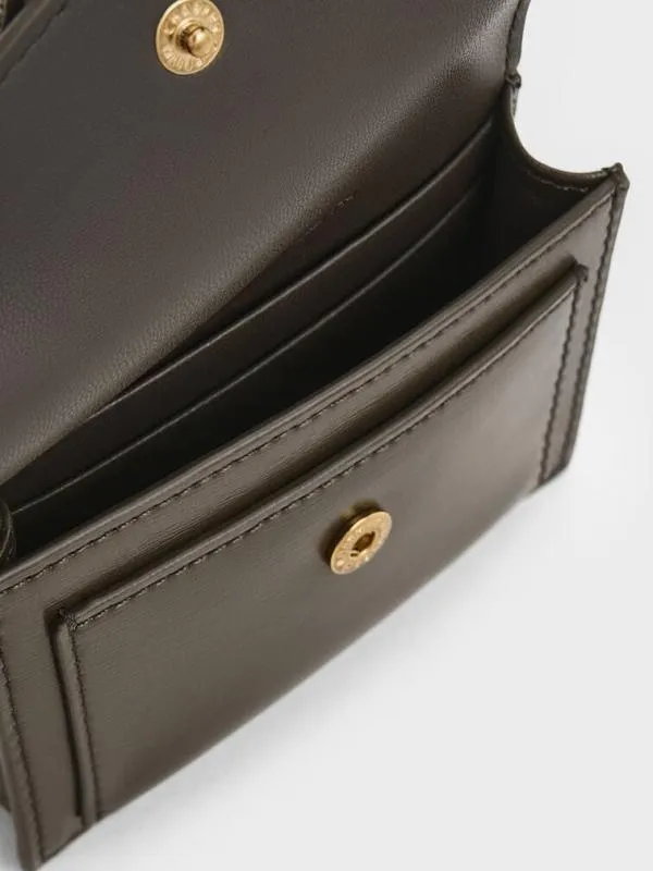 Women Adelie Envelope Card Holder 8211 Dark Moss CHARLES and KEITH Card Holders