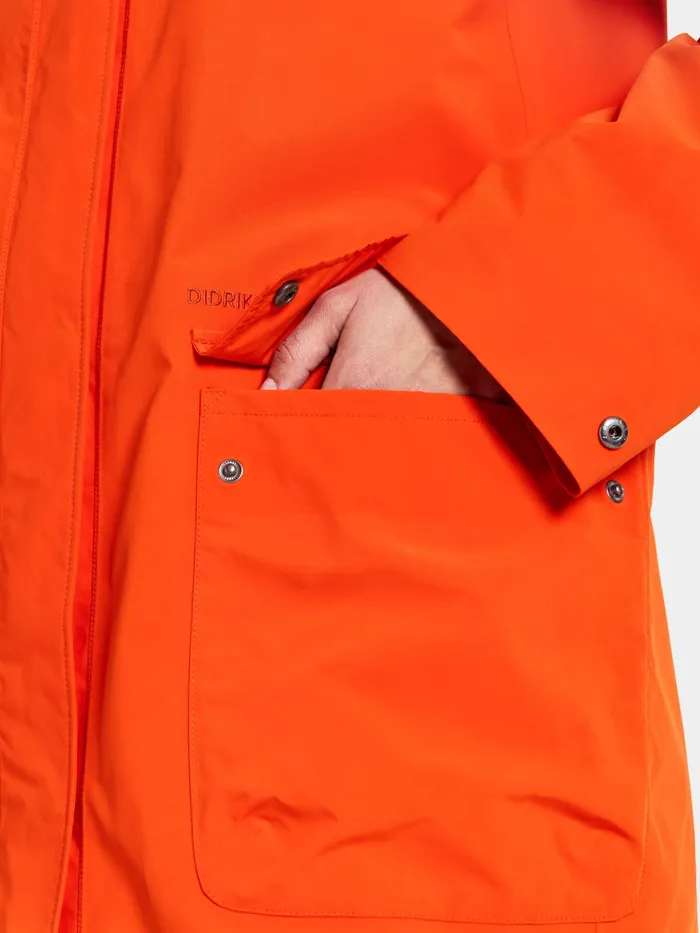 Women Adria Parka Tangerine Red Didriksons Spring Jackets