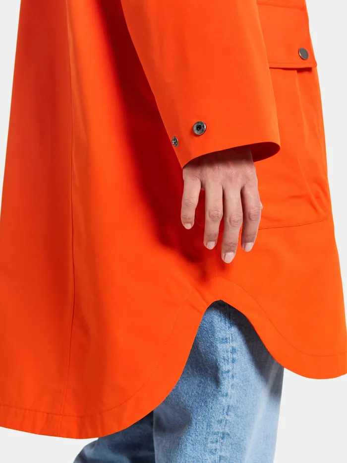Women Adria Parka Tangerine Red Didriksons Spring Jackets