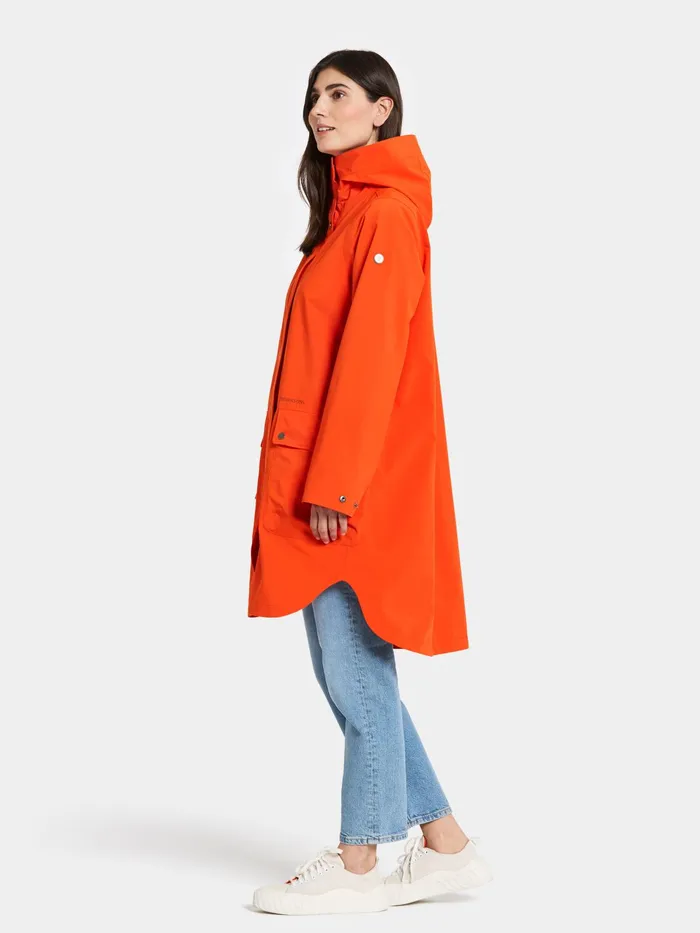 Women Adria Parka Tangerine Red Didriksons Spring Jackets