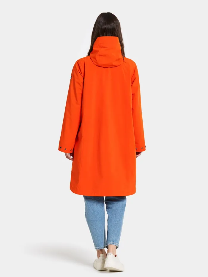 Women Adria Parka Tangerine Red Didriksons Spring Jackets