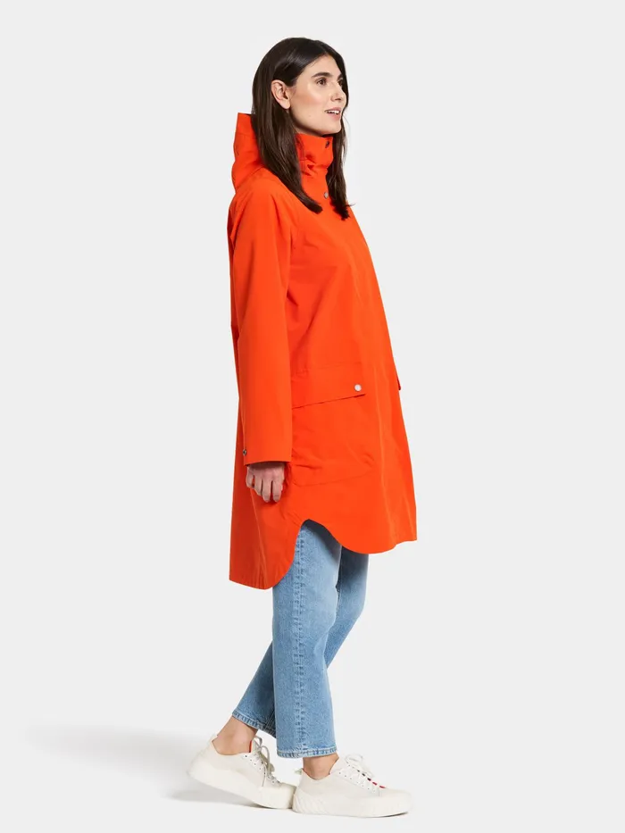 Women Adria Parka Tangerine Red Didriksons Spring Jackets