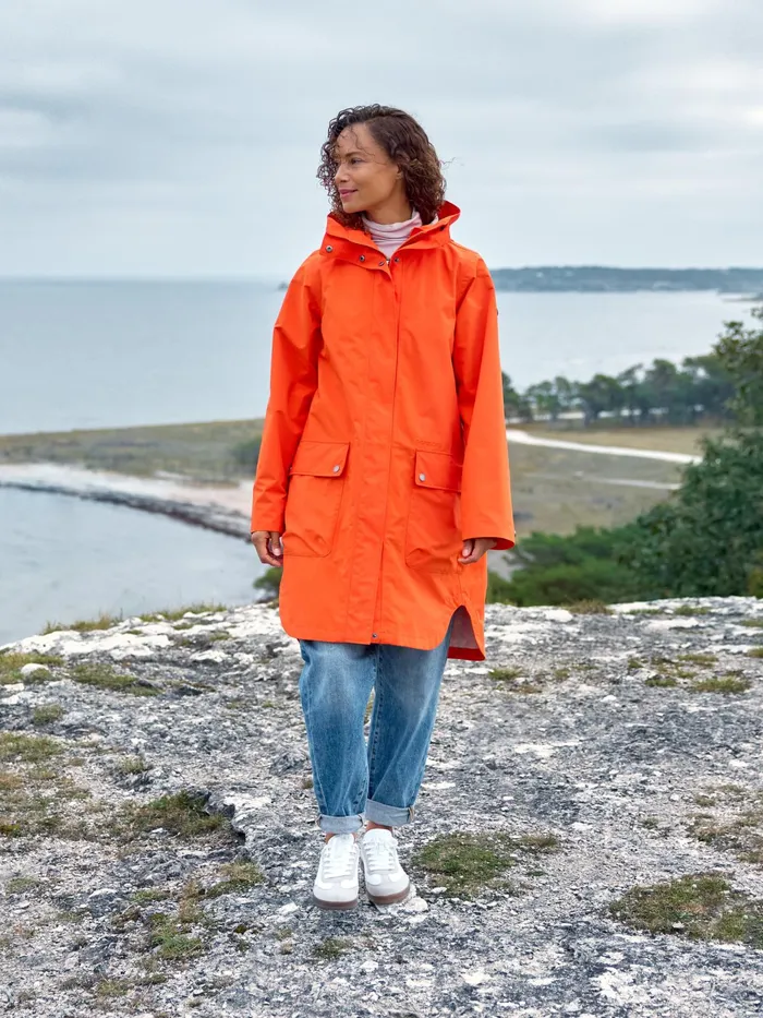 Women Adria Parka Tangerine Red Didriksons Spring Jackets