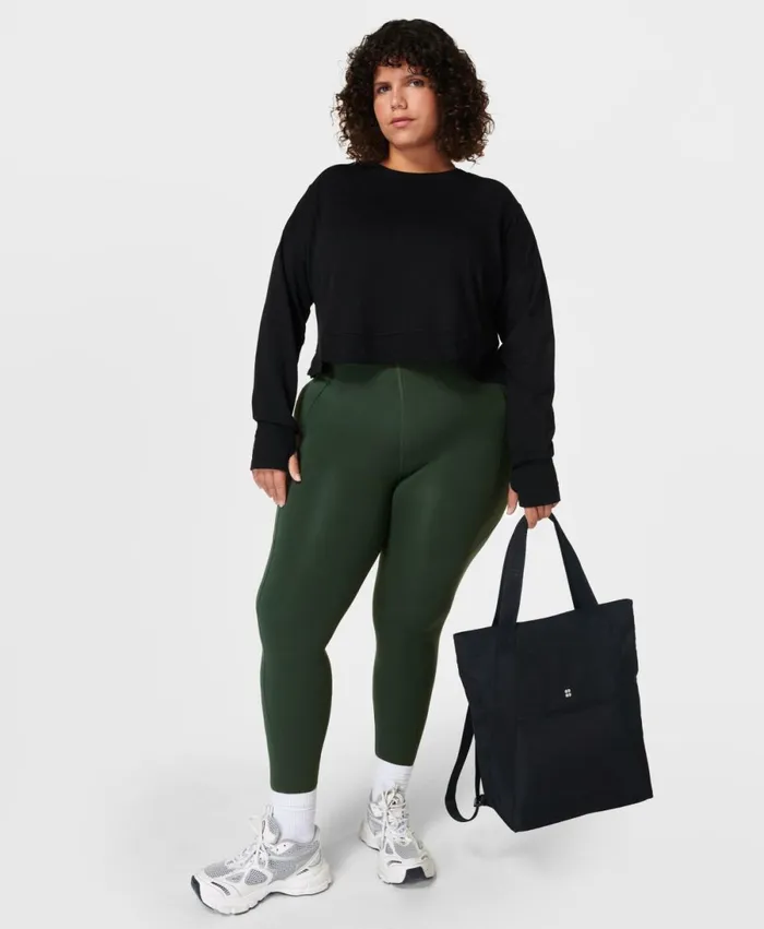 Women After Class Crop Sweatshirt Black Sweaty Betty Jumpers Hoodies