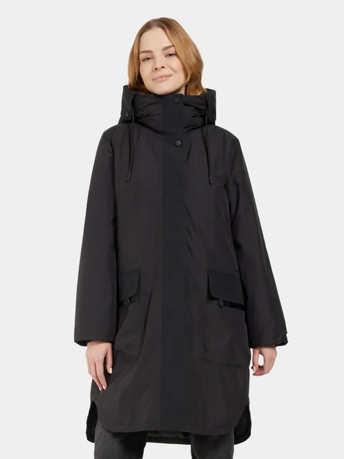 Women Aiko Parka Black Didriksons Autumn Jackets