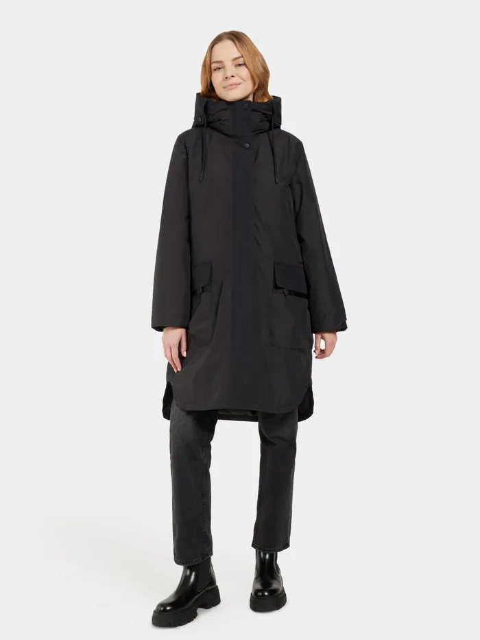 Women Aiko Parka Black Didriksons Autumn Jackets