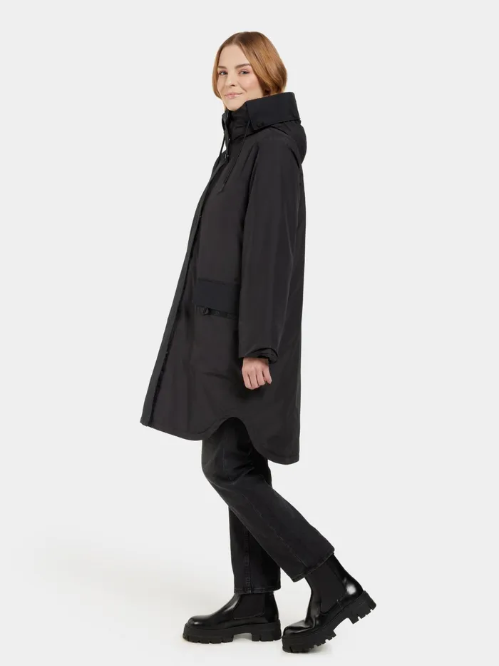 Women Aiko Parka Black Didriksons Autumn Jackets