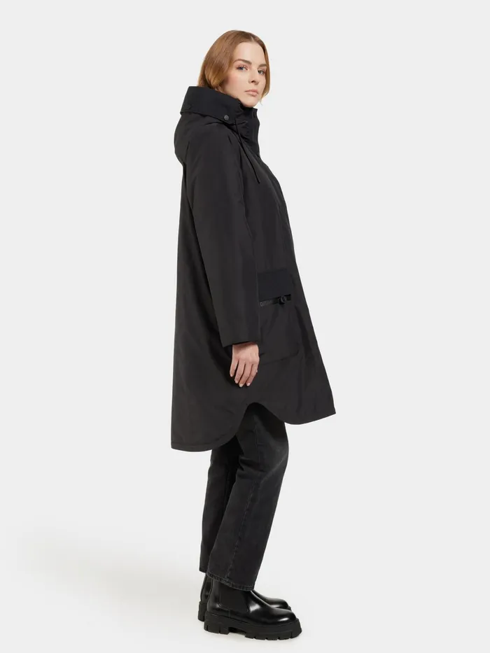 Women Aiko Parka Black Didriksons Autumn Jackets