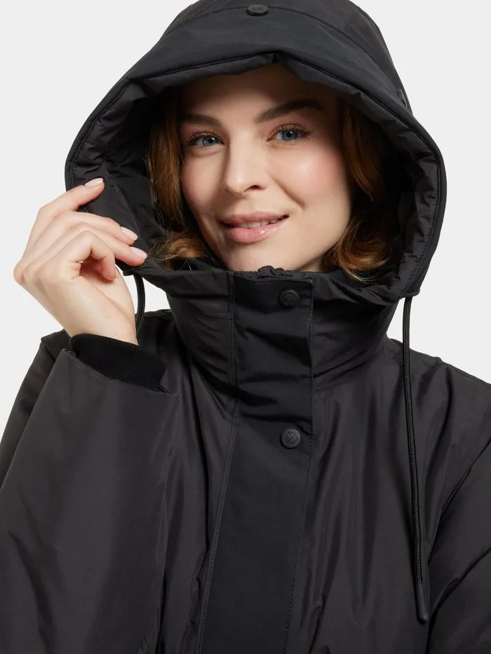 Women Aiko Parka Black Didriksons Autumn Jackets
