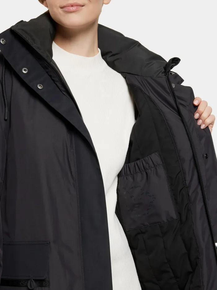 Women Aiko Parka Black Didriksons Autumn Jackets