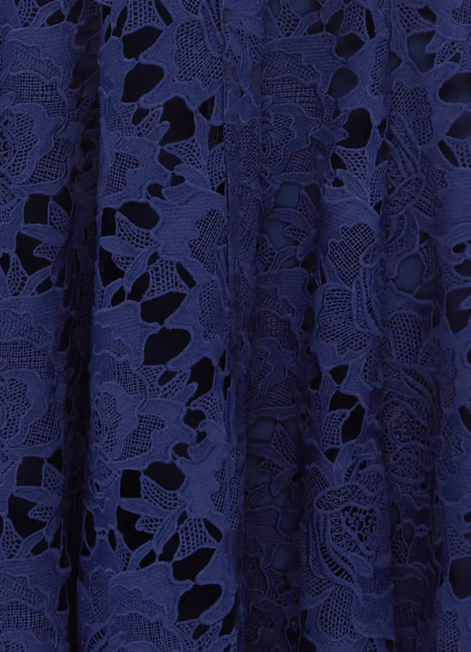 Women Aliyah Lace Butterfly Sleeve Midi Dress 8211 Oxford Blue Dresses and Jumpsuits LEO LIN