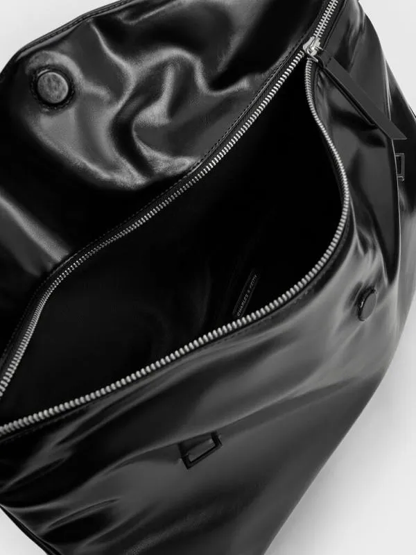 Women Andromeda ChunkyChain Trapeze Xl Tote Bag 8211 Noir CHARLES and KEITH Slouchy Bags