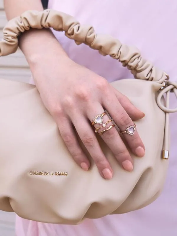 Women Annalise Crystal HeartStone Ring 8211 Rose Gold CHARLES and KEITH Rings