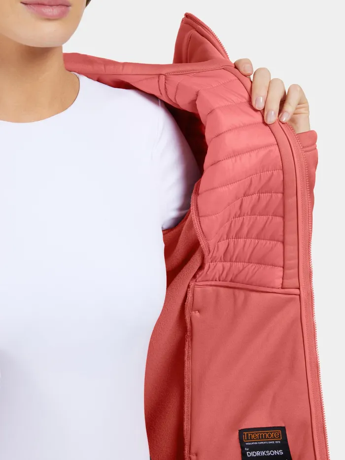 Women Annema FullZip Pink Blush Didriksons Outdoor Jackets