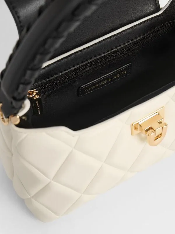 Women Arwen Quilted BraidedStrap Top Handle Bag 8211 Multi CHARLES and KEITH Top Handle Bags