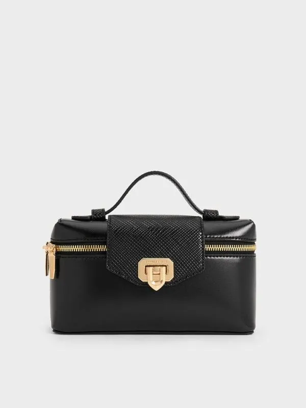 Women Arwen Top Handle Vanity Bag 8211 Black CHARLES and KEITH Top Handle Bags Women Arwen Top Handle Vanity Bag 8211 Black CHARLES and KEITH Top Handle Bags