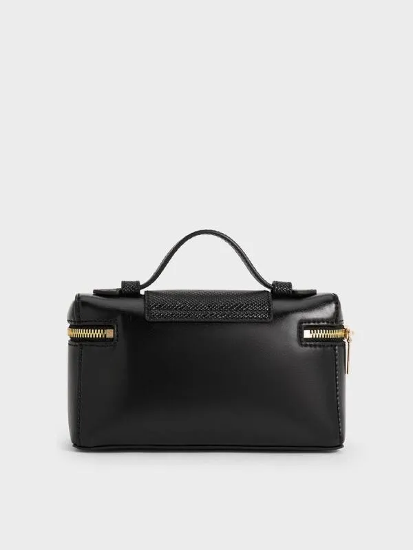 Women Arwen Top Handle Vanity Bag 8211 Black CHARLES and KEITH Top Handle Bags