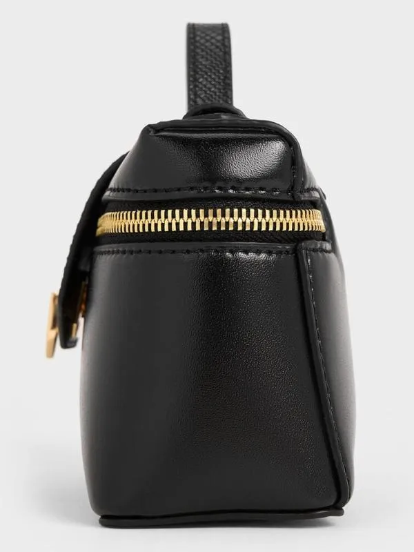 Women Arwen Top Handle Vanity Bag 8211 Black CHARLES and KEITH Top Handle Bags