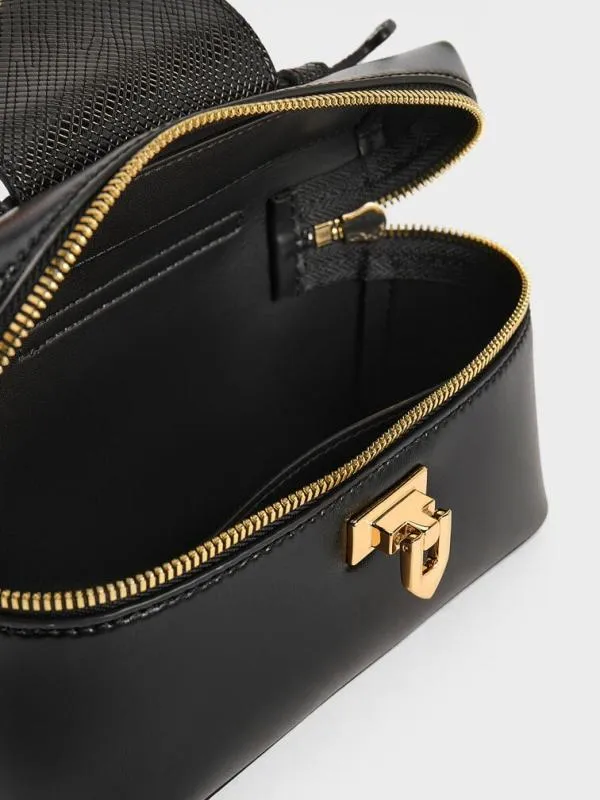 Women Arwen Top Handle Vanity Bag 8211 Black CHARLES and KEITH Top Handle Bags