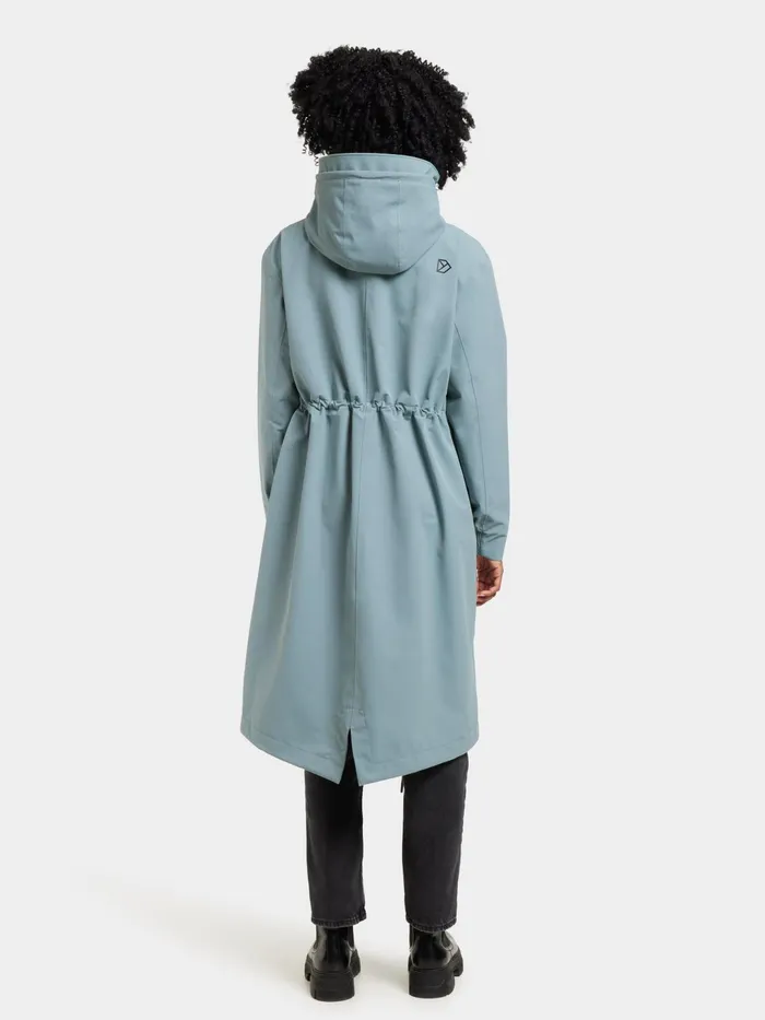Women Astrid Parka Long Factory Blue Didriksons Spring Jackets