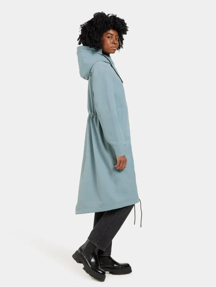 Women Astrid Parka Long Factory Blue Didriksons Spring Jackets