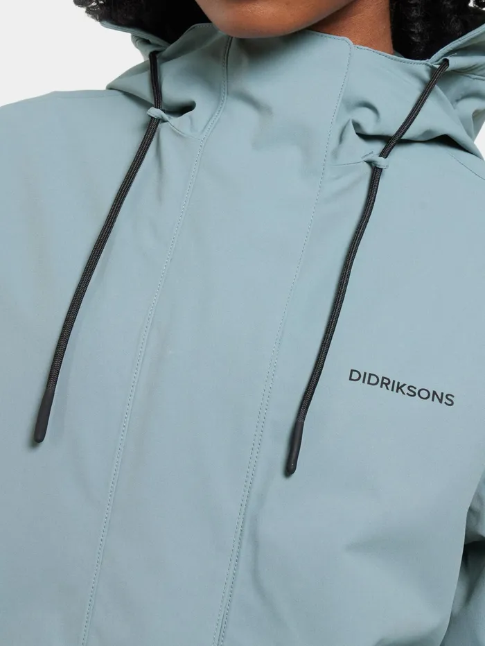 Women Astrid Parka Long Factory Blue Didriksons Spring Jackets