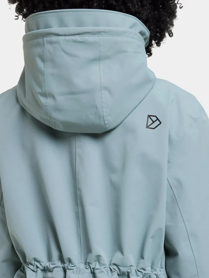 Women Astrid Parka Long Factory Blue Didriksons Spring Jackets