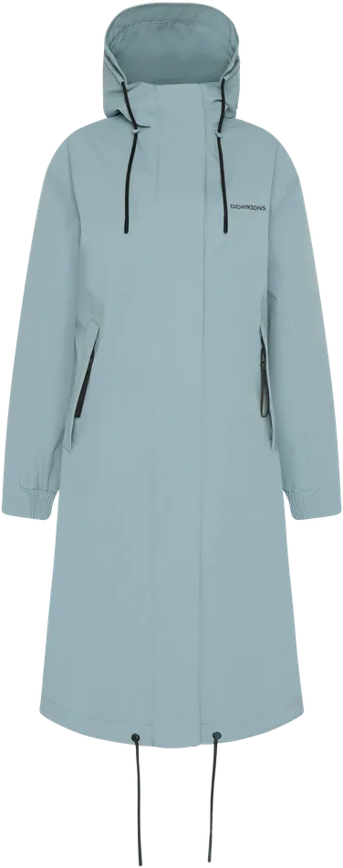 Women Astrid Parka Long Factory Blue Didriksons Spring Jackets