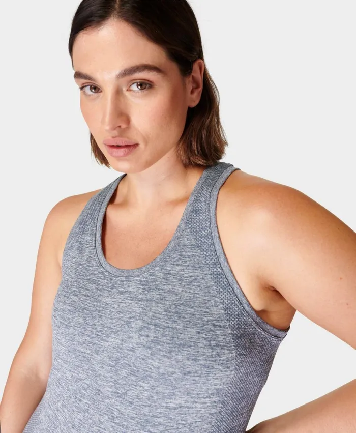Women Athlete Seamless Gym Vest Endless Blue Sweaty Betty Vest Tops