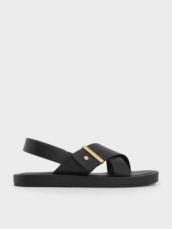 Women Audra CrossoverStrap Slingback Sandals 8211 Black CHARLES and KEITH Sandals Women Audra CrossoverStrap Slingback Sandals 8211 Black CHARLES and KEITH Sandals