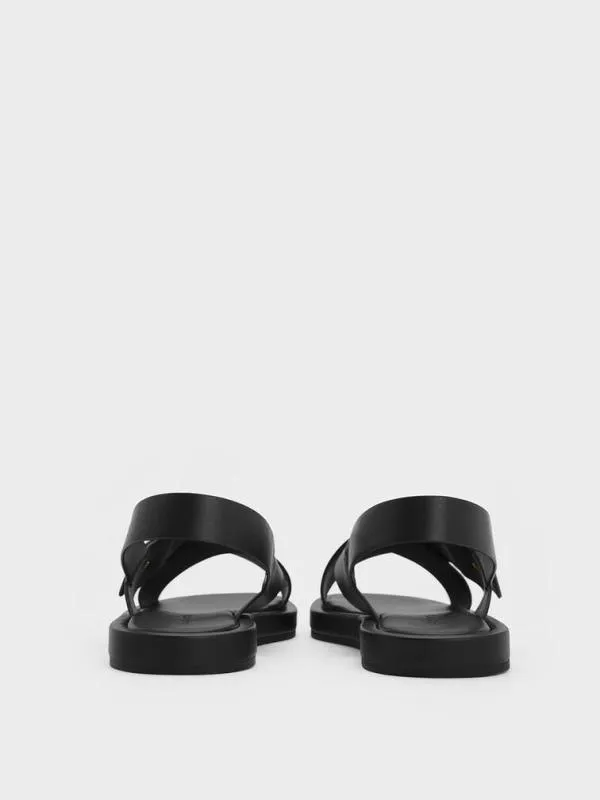 Women Audra CrossoverStrap Slingback Sandals 8211 Black CHARLES and KEITH Sandals