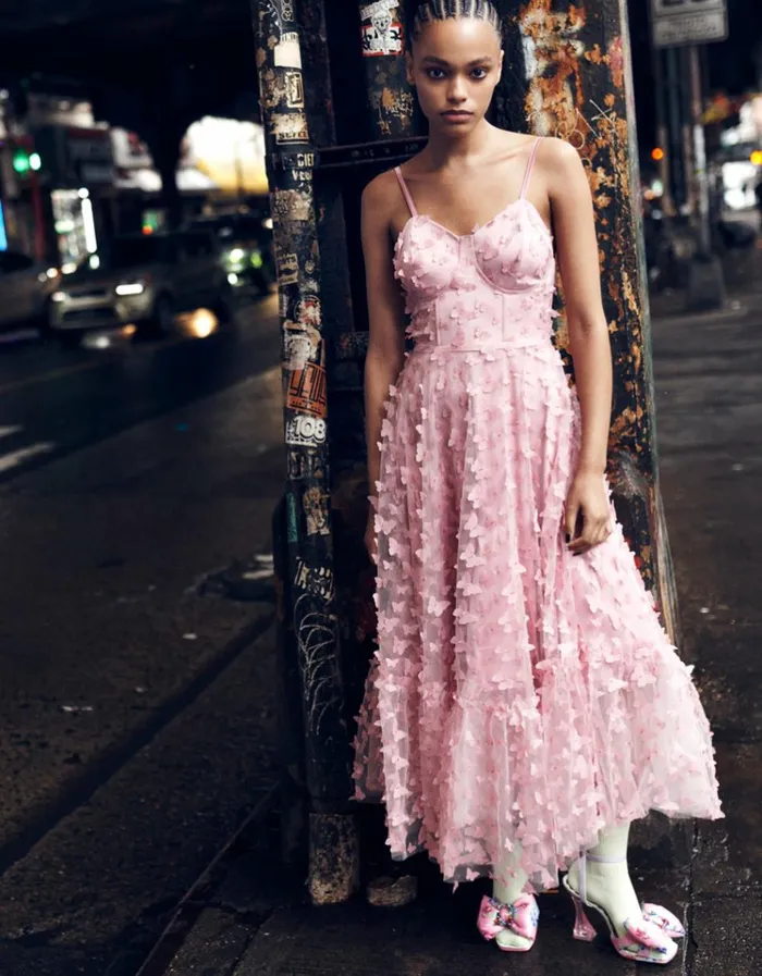 Women BETSEYS BUTTERFLY MAXI DRESS PINK Pink Betsey Johnson