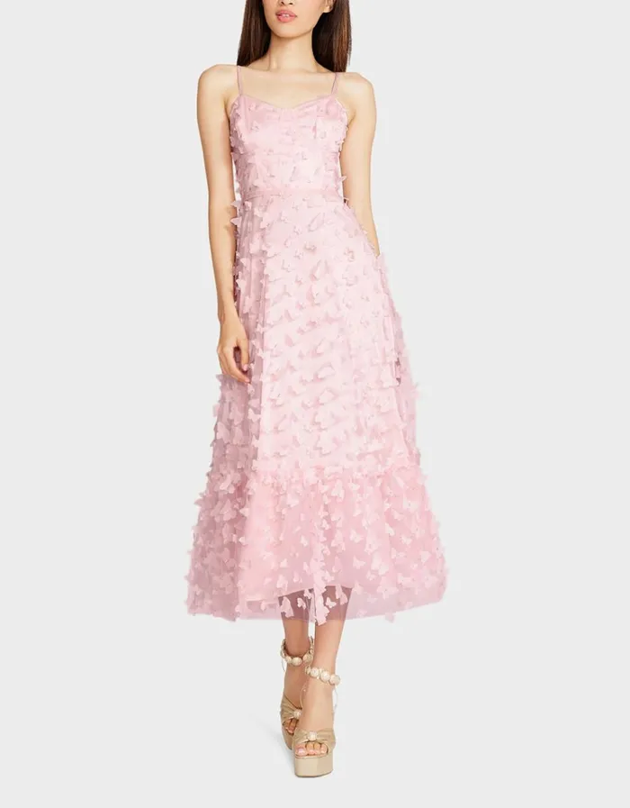 Women BETSEYS BUTTERFLY MAXI DRESS PINK Pink Betsey Johnson