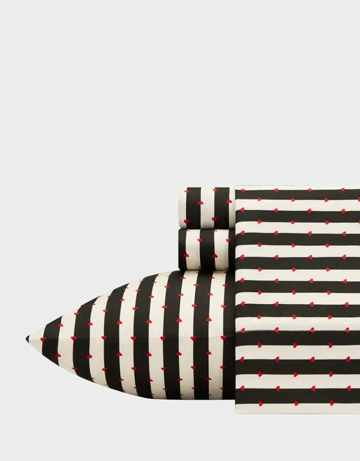 Women BETSEYS WONDERLAND STRIPE BLACK QUEEN SHEET SET MULTI Betsey Johnson