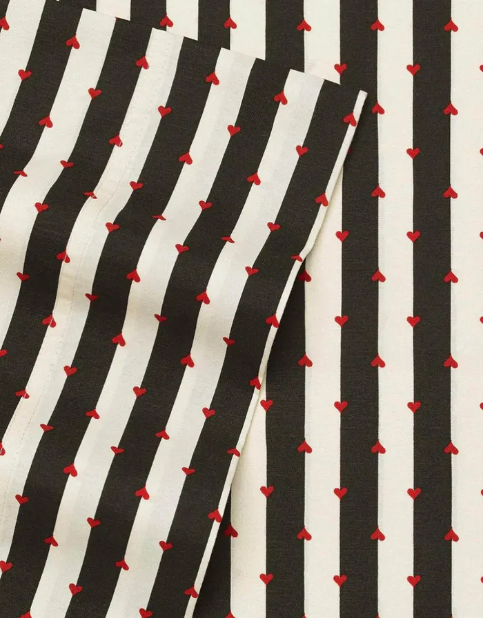 Women BETSEYS WONDERLAND STRIPE BLACK QUEEN SHEET SET MULTI Betsey Johnson