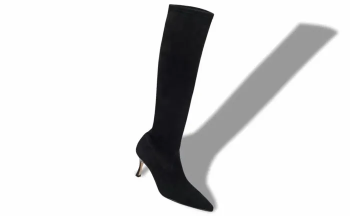 Women Black Suede Knee High Boots Manolo Blahnik Boots