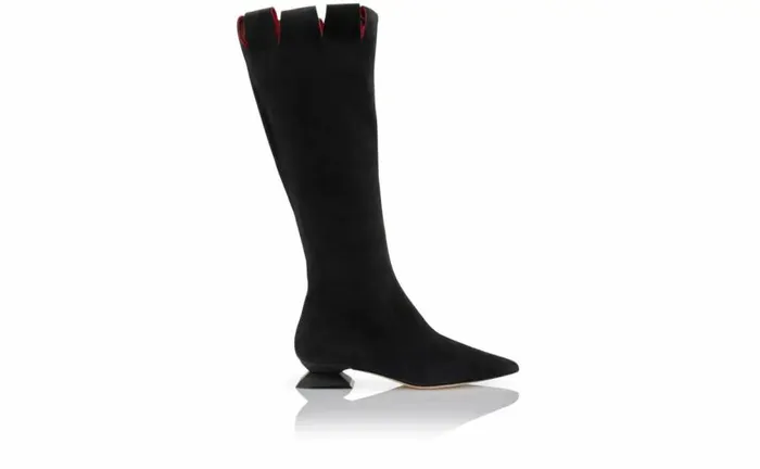 Women Black Suede Knee High Boots Manolo Blahnik Boots