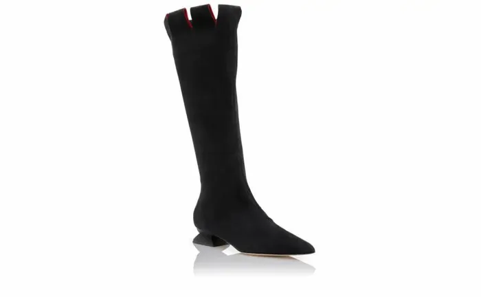 Women Black Suede Knee High Boots Manolo Blahnik Boots