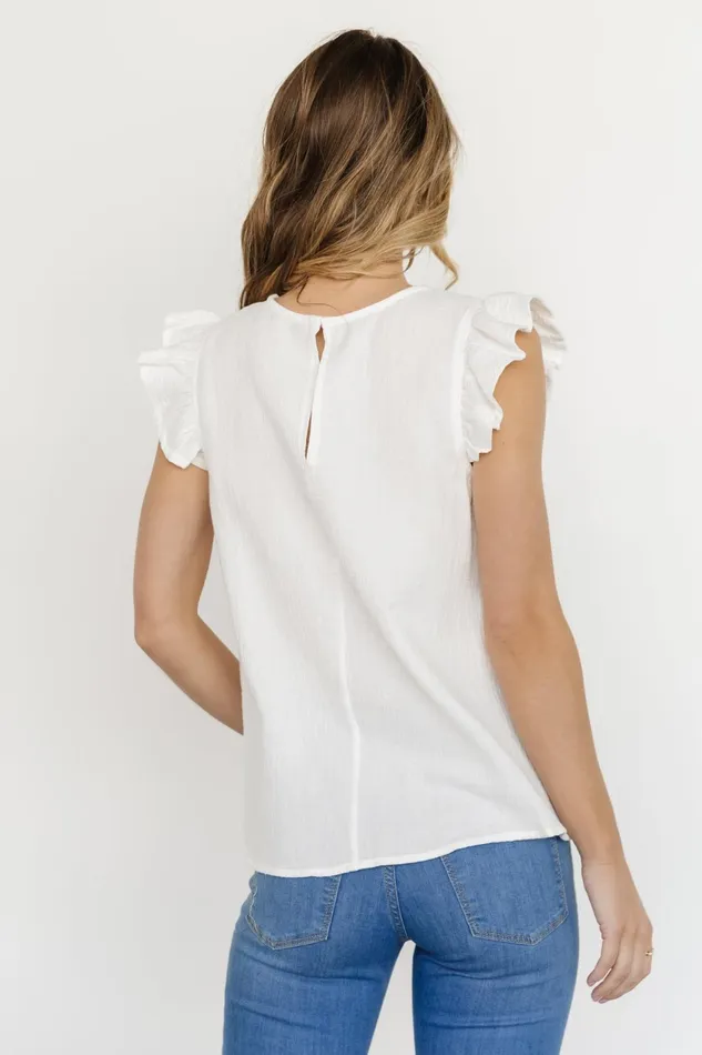 Women Blouses Shirts Baltic Born Arlowe Ruffle Top White Women Blouses Shirts Baltic Born Arlowe Ruffle Top White