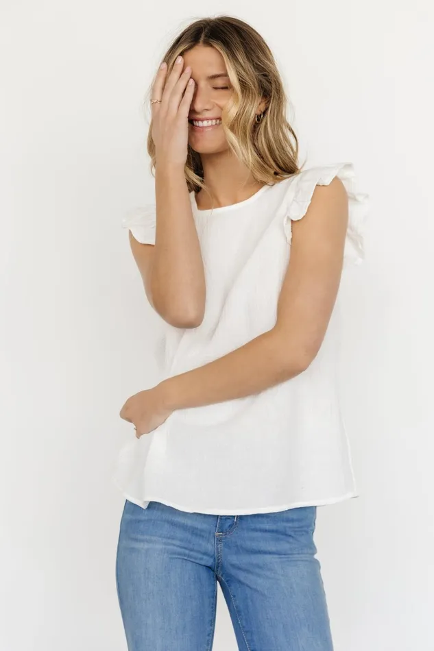 Women Blouses Shirts Baltic Born Arlowe Ruffle Top White Women Blouses Shirts Baltic Born Arlowe Ruffle Top White