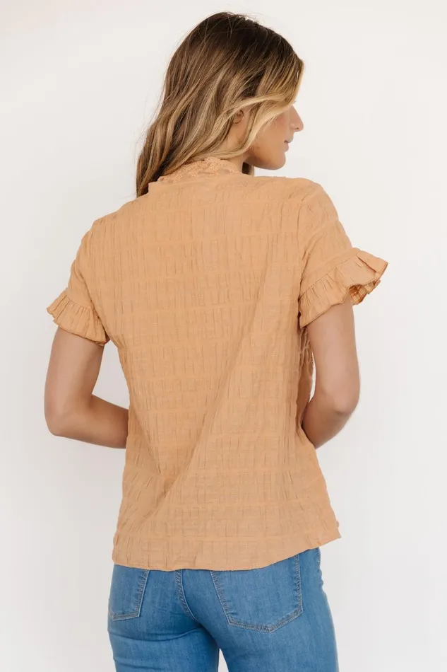 Women Blouses Shirts Baltic Born Zara Lace Top Camel Women Blouses Shirts Baltic Born Zara Lace Top Camel