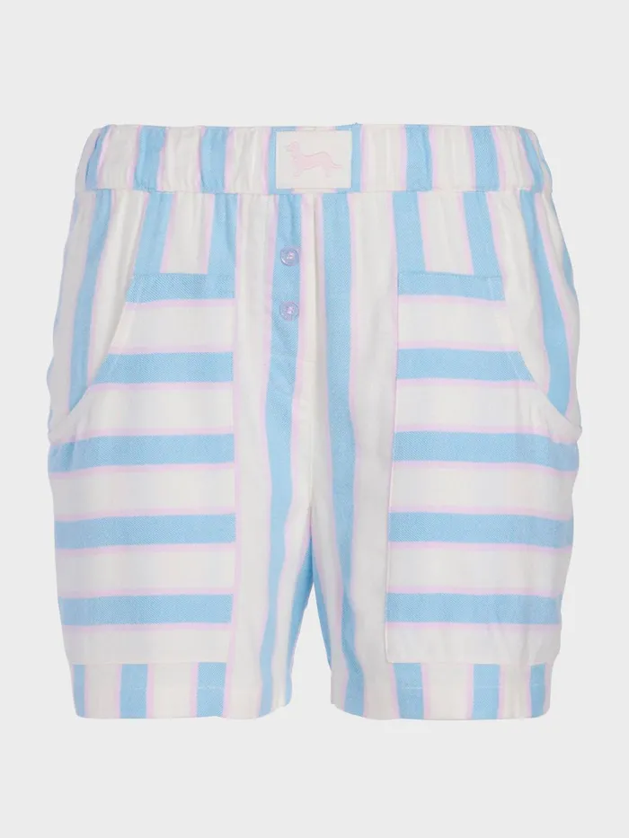 Women Blue Stripe Long Boxer Short Multi Peter Alexander Shorts