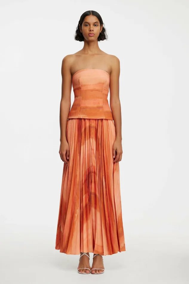 Women BRAYSWICK MIDI DRESS Melon Watercolour Acler Midi Dresses
