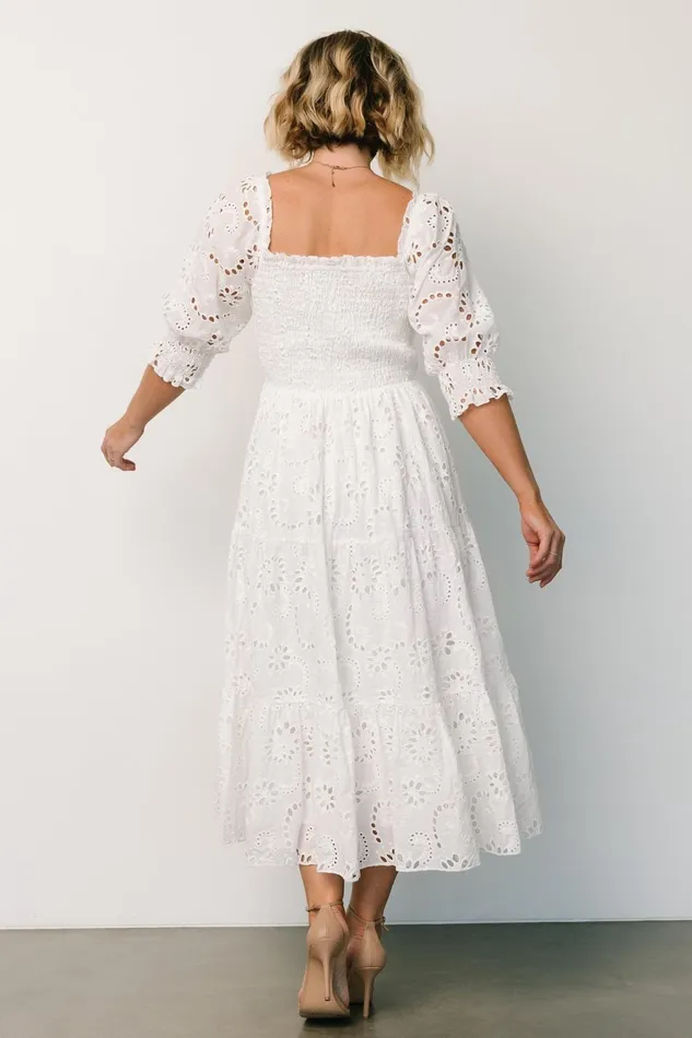 Women Bridal Baltic Born Ella Eyelet Midi Dress White Women Bridal Baltic Born Ella Eyelet Midi Dress White