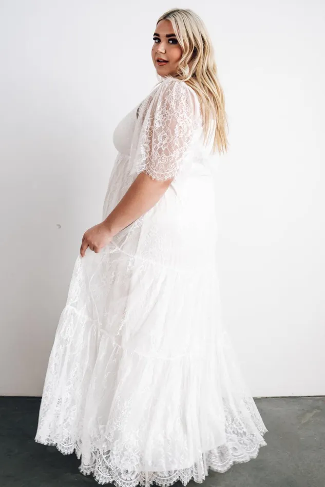 Women Bridal Baltic Born Wanderlust Lace Maxi Dress White